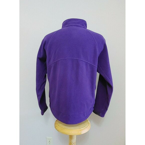Lands' End Women's Fleece Full Zip  Jacket Size M/P Purple Long Sleeve Polyester - Picture 3 of 3